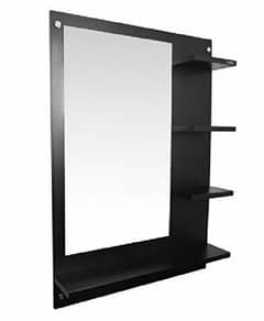 mirror with shelves