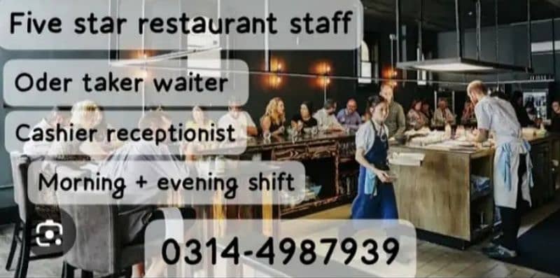 Restaurant  & backery staff require  cashier sales man oder taker 0