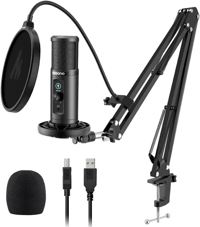 MAONO PM422 Podcast Microphone Plug & Play with Monitor Headphone 0