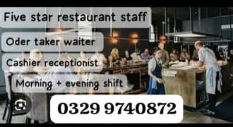 Need backery & restaurant hotel staff require