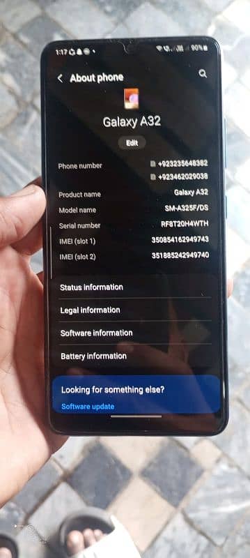 Samsung galaxy A32 10 by 9 Condition Ram 6:GB Room 128 GB 4