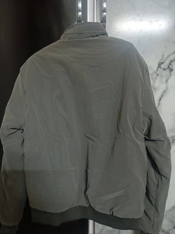 Grey Bomber Jacket with Zipper 1