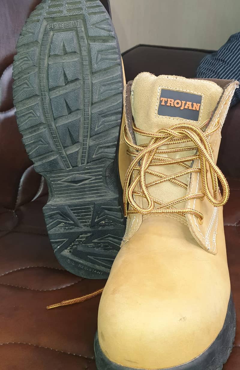 TROJAN MENS BOOTS LIGHT TAN/BROWN COLOR COMES FROM UNITED KINGDOM 8