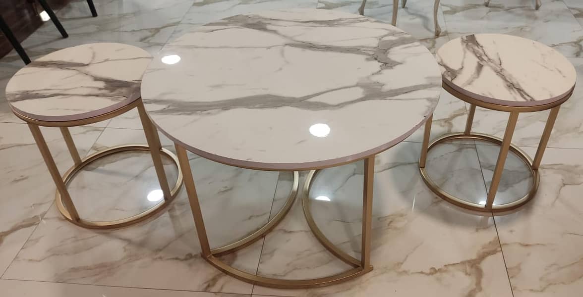 Nesting Table | Marble table | Coffee table | Round table set 7