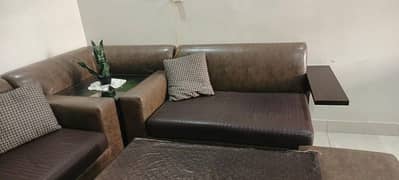 5 seater sofa set with corner nd front table