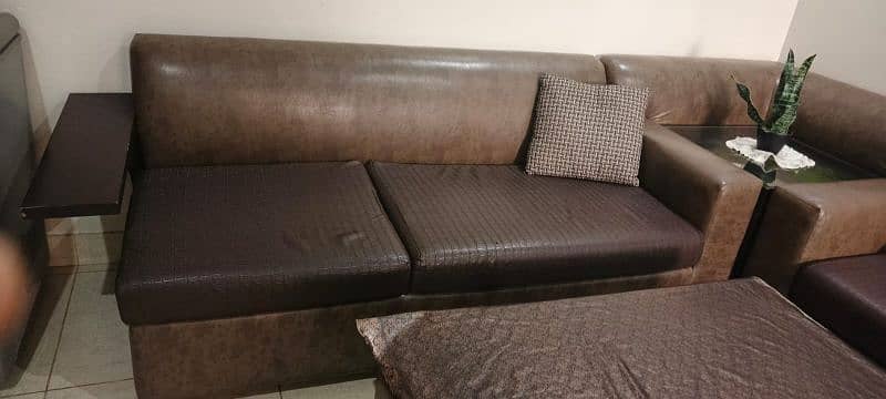 7 seater sofa set with corner nd front table 1