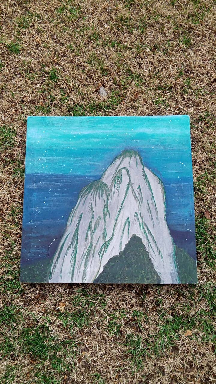 Hand-Painted Mountain Landscape Art – Perfect for Home Décor 0