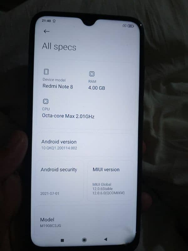 urjunt sale redmi note 8 4gb ram 64 memory 3