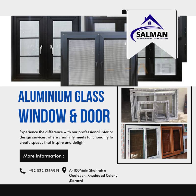 Aluminium Door And Windows/ Upvc Windows/ Mirrors / Glass Partitions 0