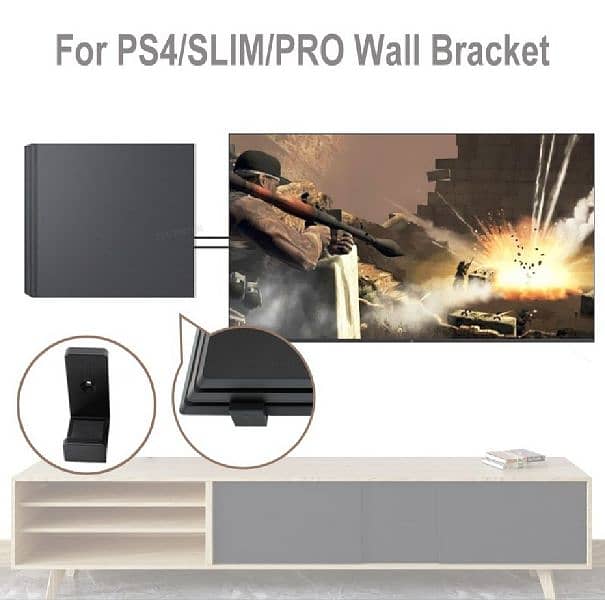 Wall Mount Holder For Ps4 Console Bracket 4