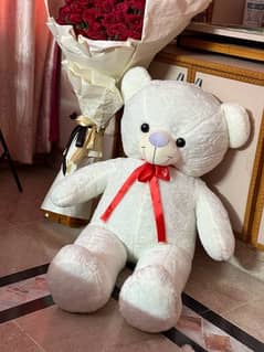 white 6 ft teddy