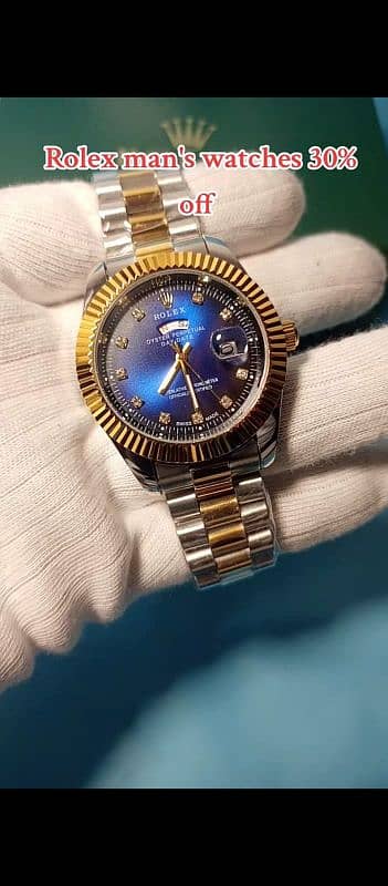 Rolex blue dial watch 33% of 0