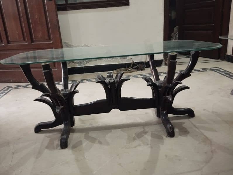 Modern design Glass centre table for sale with two sides 2