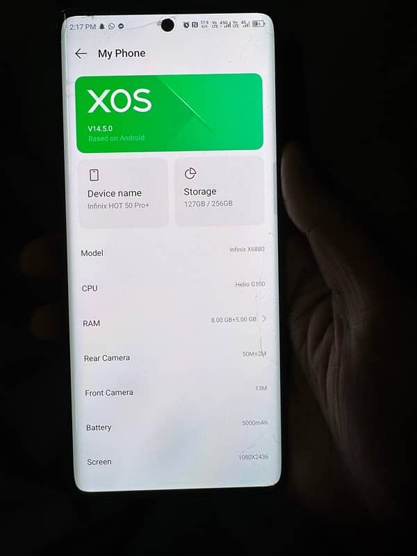 Infinix hot 50 pro + 8/256 with box and charger 2