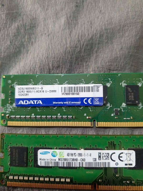 ADATA DDR3 8GB RS. 2500 AND DDR3 4G. RS. 1700 2