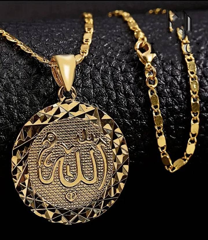 1pc Men's Muslim Allah Pattern Pendant Necklace 0