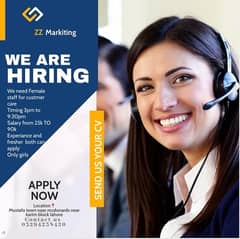 Female required for customer care