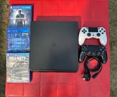 Ps4 slim 500 gb with three cd and  two controller