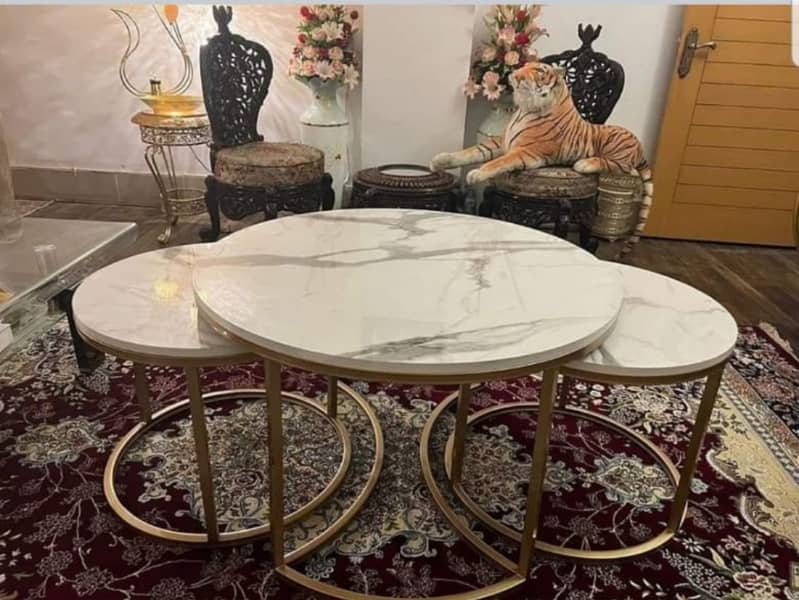 Center teble / 3 shelf / Nesting Table / Marble table 8