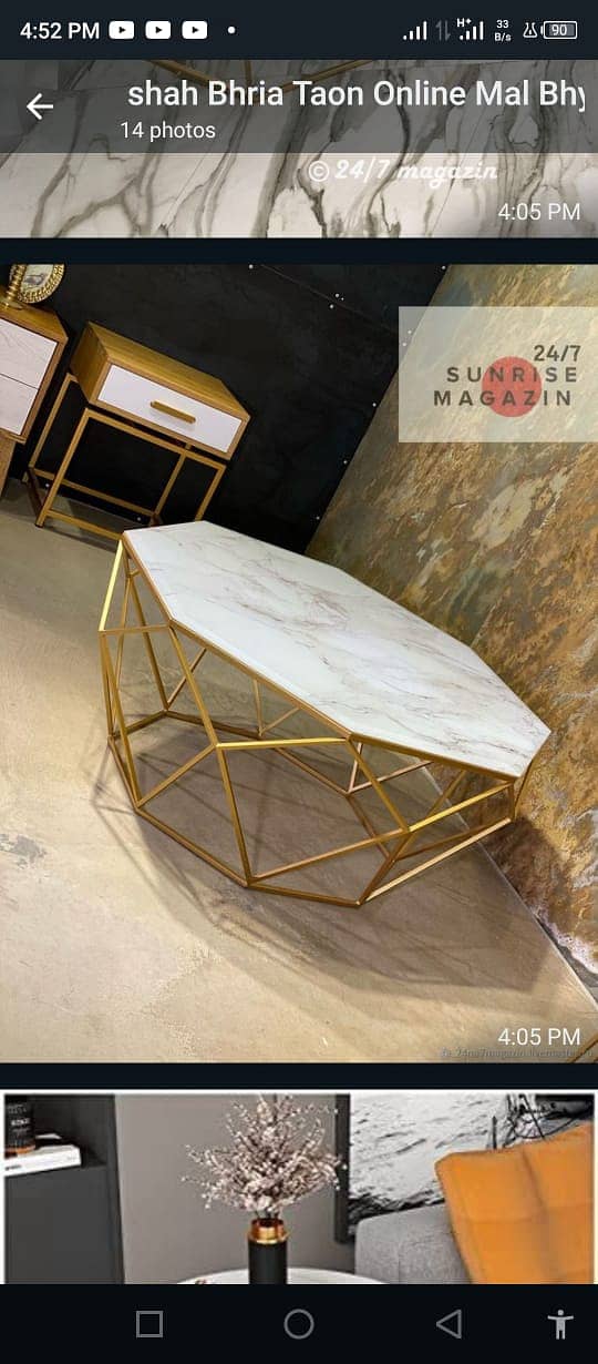 Center teble / 3 shelf / Nesting Table / Marble table 12