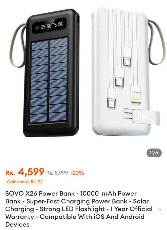 SOVO X26 Power Bank 2