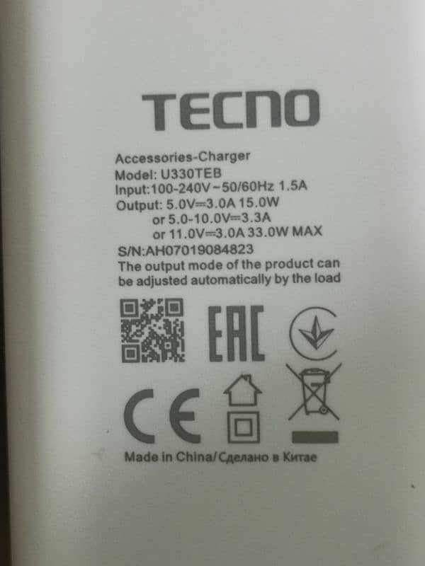 Tecno spark 30 pro Infinix 33w Charger super charge orginal box pulled 1