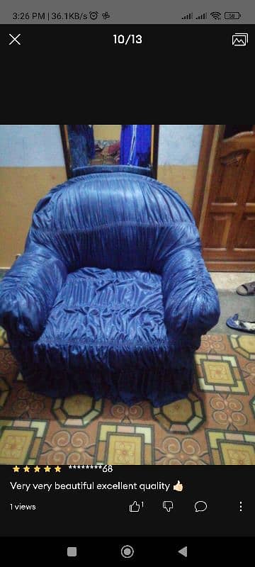 sofa cover blue 1