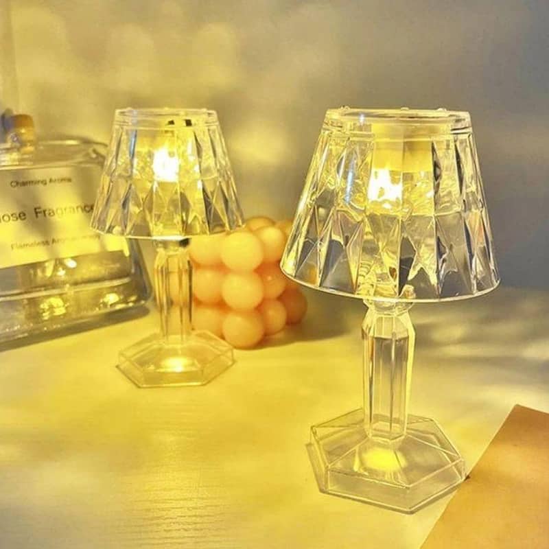 Rechargeable golden night lamp crystal 0