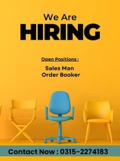 Saleman required ,Order Booker required,Jobs Sales,Hiriing,Job offer