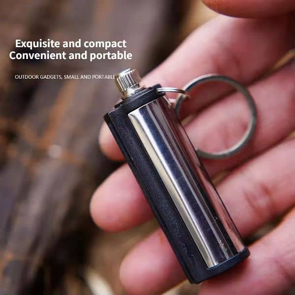 New Portable Metal Waterproof Permanent Lighter Keychain Cotton Core 1