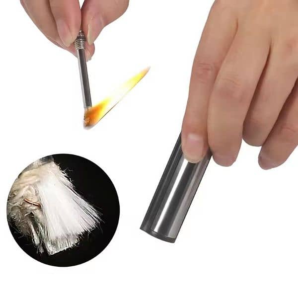 New Portable Metal Waterproof Permanent Lighter Keychain Cotton Core 2