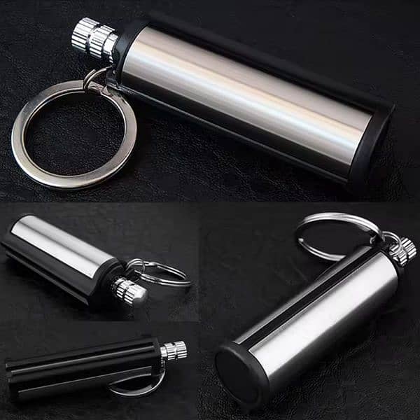 New Portable Metal Waterproof Permanent Lighter Keychain Cotton Core 3