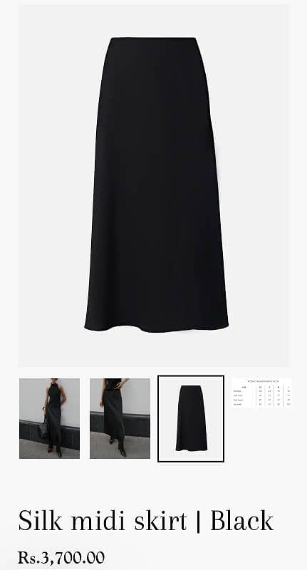 Silk/Satin Skirt Black 1