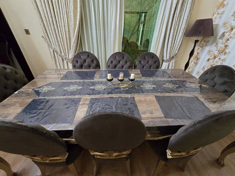 8 Seater Luxury Royal Dining Table (Gold Theme) 1