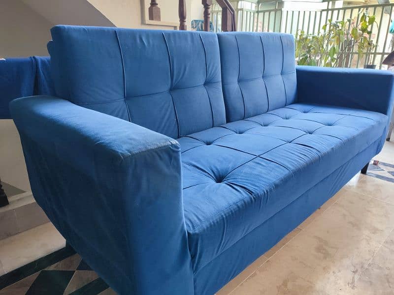 Five seater Sofa set blue color for Sale 2