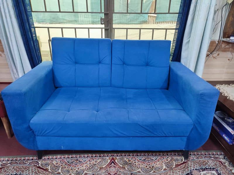 Five seater Sofa set blue color for Sale 4