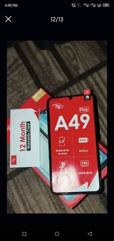 itel a49 play with box charger 8