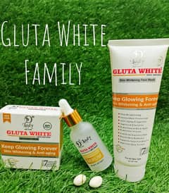 Gluta White family deal 1x cream 1x serum 1x face wash 2x capsule