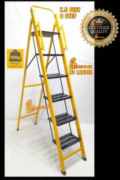 6 Step Foldable Home Use Ladder Easily Carry Handle Attach