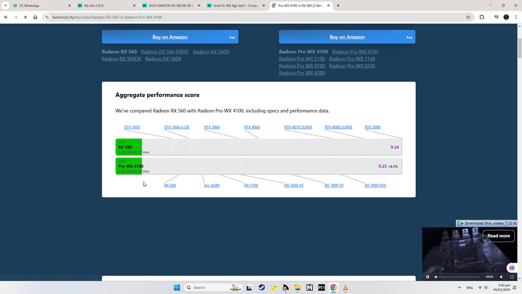 Amd radeon WX 4100 4gb ddr5 (Rx-560) 1