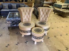 Chair set / 2 Chair 1 stool / Coffee chairs with table / Poshish chai