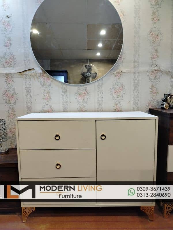 Dressing Tables 6 Drawers Round Mirror Best Quality In Your Choice 3