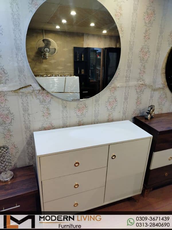 Dressing Tables 6 Drawers Round Mirror Best Quality In Your Choice 4