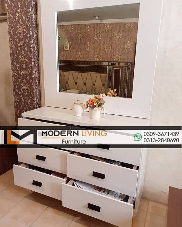 Dressing Tables 6 Drawers Round Mirror Best Quality In Your Choice 7