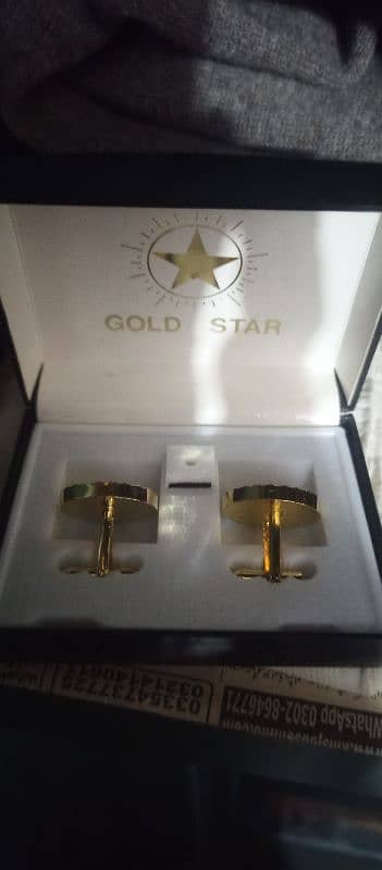 Cufflinks with case box Golden elegant design for Mens 2