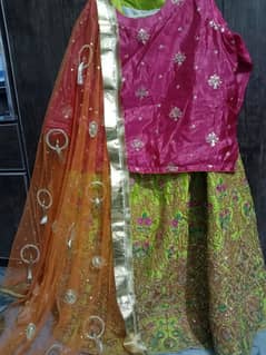 mehndi lehnga with shirt and dopata