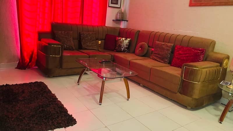 L Shape Sofa 6 Seater | Royal Sofa | Golden Brass 6