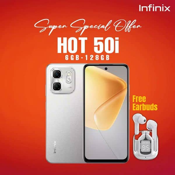 Infinix hot 50i 6/128 installment ma available ha 0