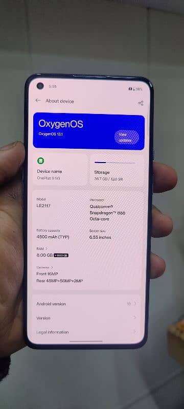 OnePlus 9 single sim approved 8/128 gb 90 fps gameing pubg 1