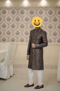 Blackish Golden Sherwani